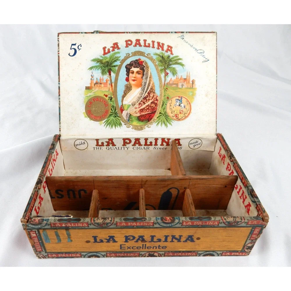 Vintage La Palina Excellente Wood Cigar Box Congress Cigar Co Philadelphia
